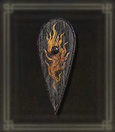 Flame Crest Wooden Shield +25