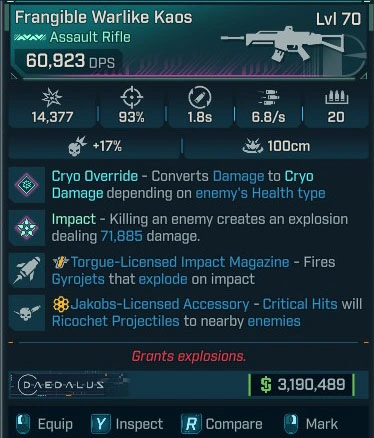 Frangible Warlike Kaos - LV.70