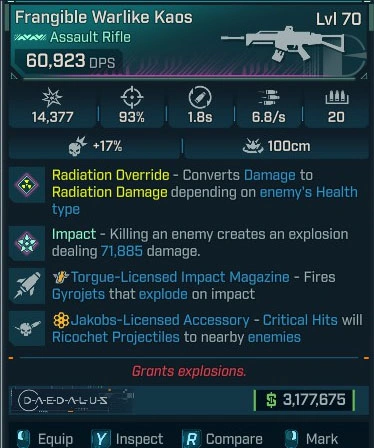 Frangible Warlike Kaos - LV.70