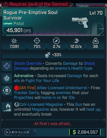 Rogue Pre-Emptive Soul Survivor - LV.70