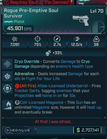 Rogue Pre-Emptive Soul Survivor - LV.70