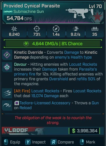 Provided Cynical Parasite - LV.70