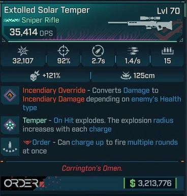 Extolled Solar Temper - LV.70