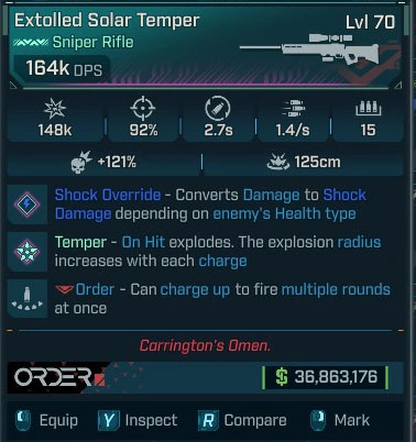 Extolled Solar Temper - LV.70