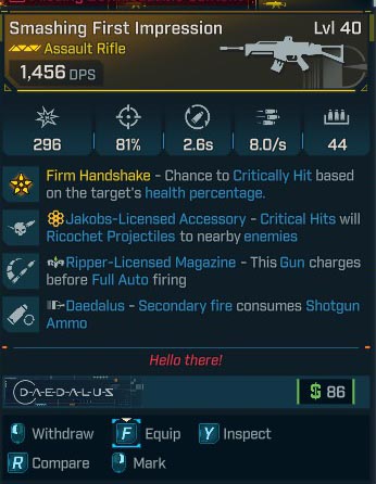 Smashing First Impression Lvl 40