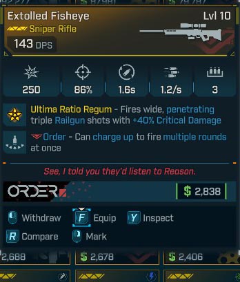 Extolled Fisheve Lvl 10