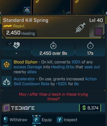 Standard Kill Spring Lvl 40