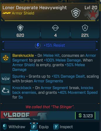 Loner Desperate Heavyweight Lvl 20