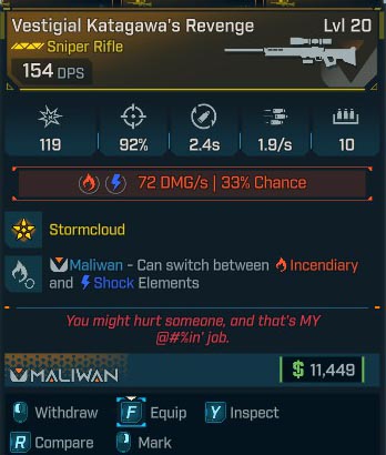 Vestigial Katagawa's Revenge Lvl 20