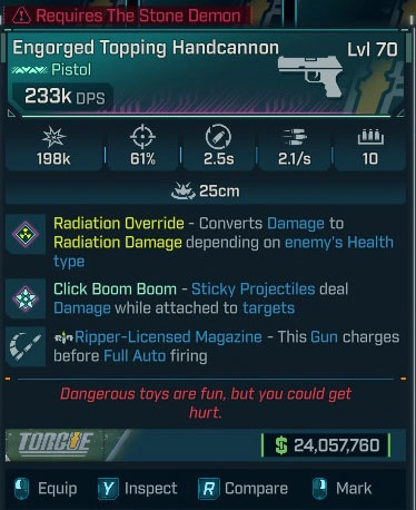 Engorged Topping Handcannon - LV.70
