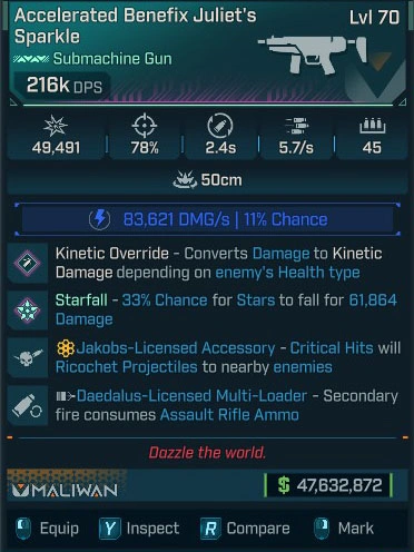 Accelerated Benefix Juliet's Sparkle - LV.70