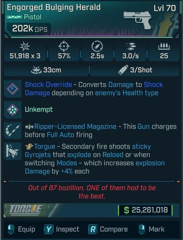Engorged Bulging Herald - LV.70