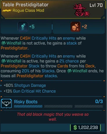 Table Prestidigitator - LV.70