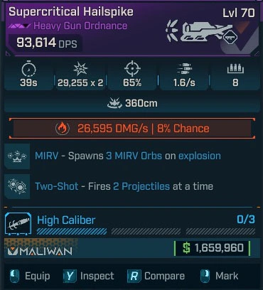 Supercritical Hailspike - LV.70