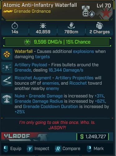 Atomic Anti-Infantry Waterfall - LV.70