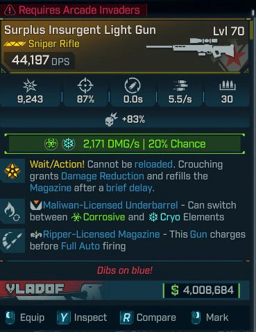 Surplus Insurgent Light Gun - LV.70