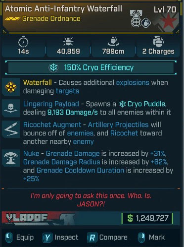Atomic Anti-Infantry Waterfall - LV.70