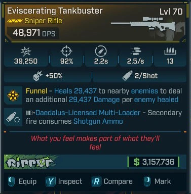 Eviscerating Tankbuster - LV.70