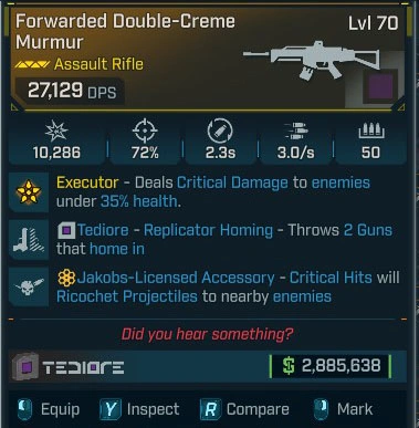 Forwarded Double-Creme Murmur - LV.70