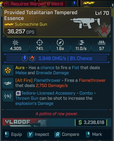 Provided Totalitarian Tempered Essence - LV.70