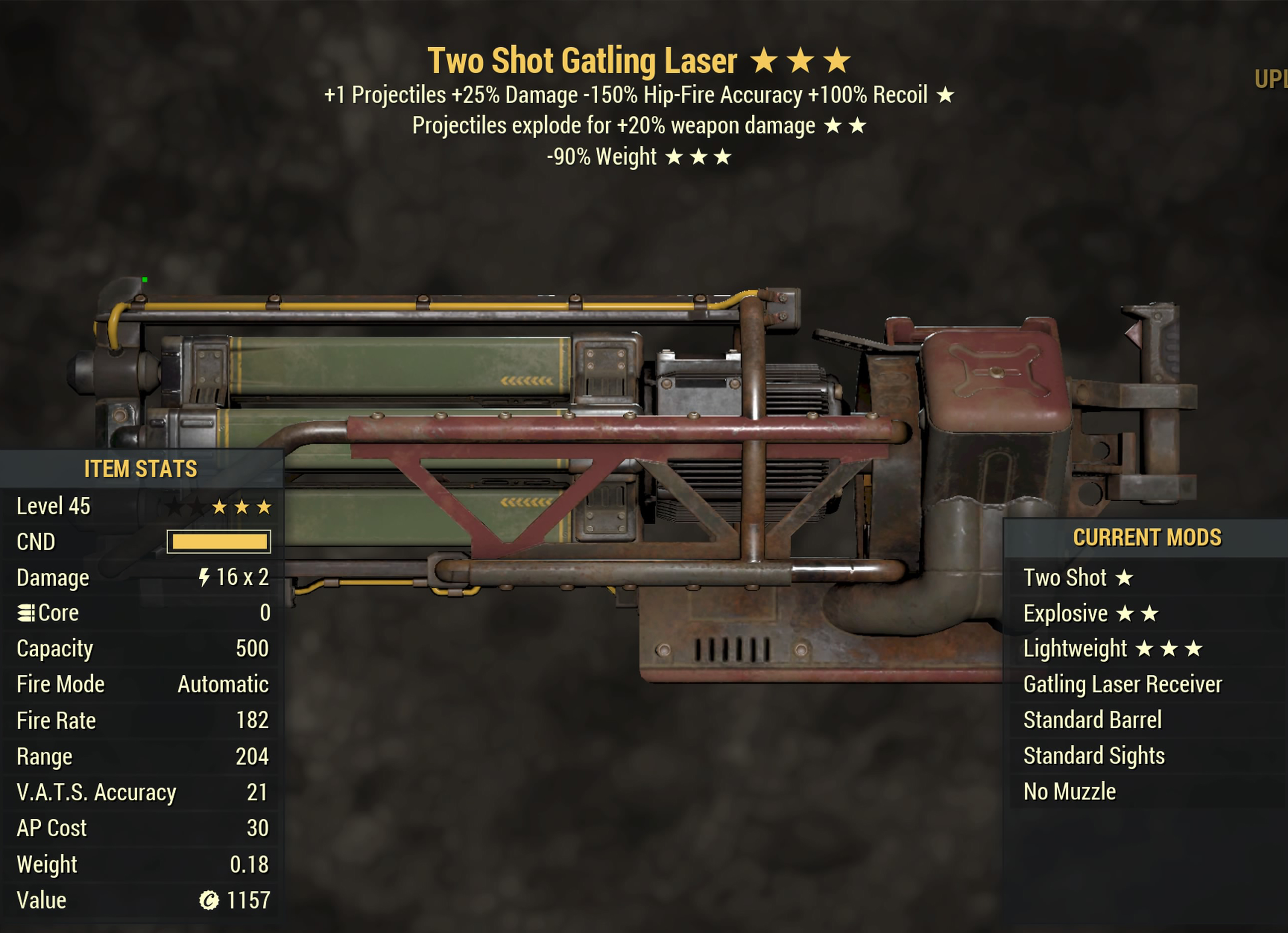 Two Shot Gatling Laser (Explosive) (Lightweight)