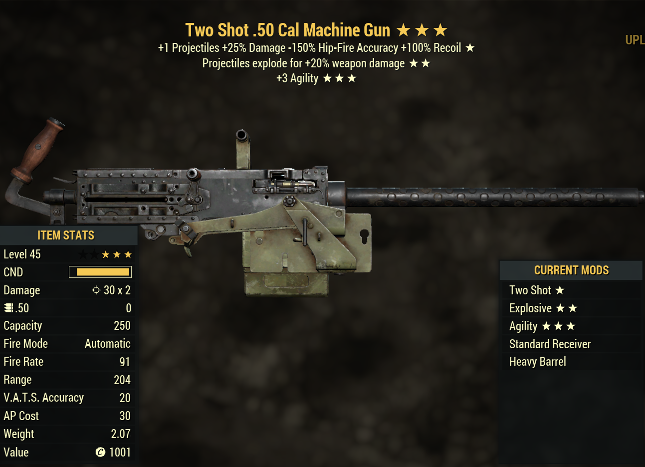 Two Shot .50 Cal Machine Gun (Explosive) (Agility)