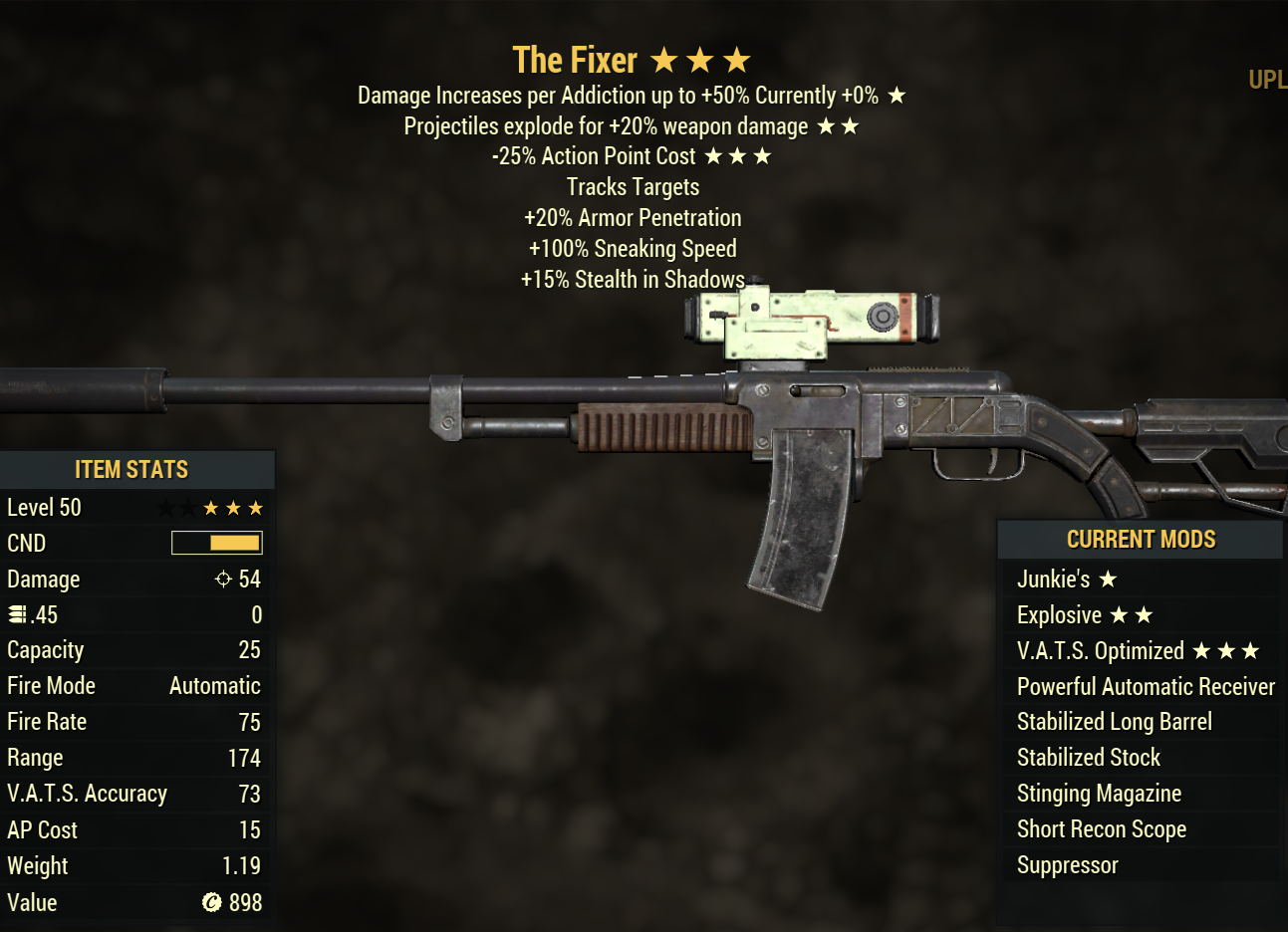 Junkie's The Fixer (Explosive) (VATS Optimized)